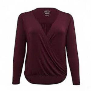 🌙NWT Torrid Super Soft Surplice Top Burgundy Size 2XL